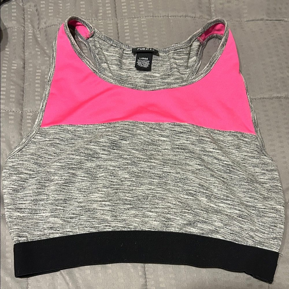 Rue 21 Pink and Gray Sports Bra